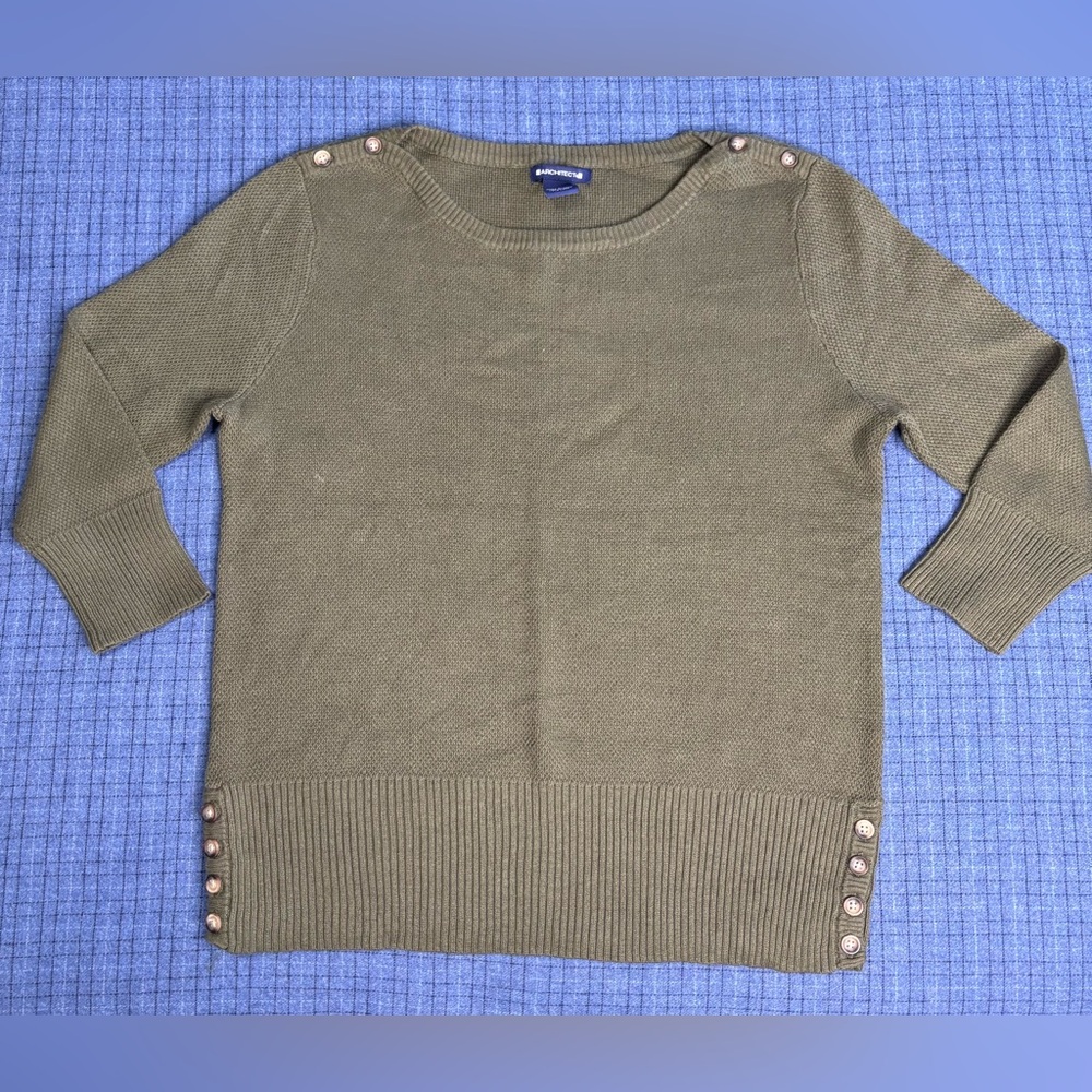 3/$20 Architect Olive Green Women's Sweater - Picture 6 of 12